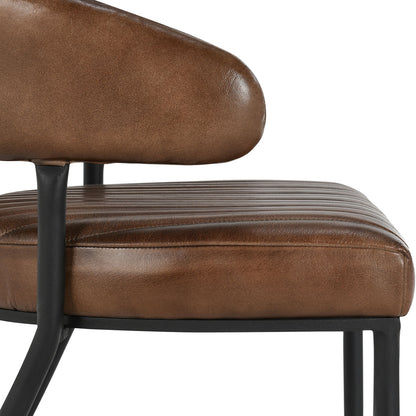 Umbria Leather Dining Chair- Brown - Chapin Furniture