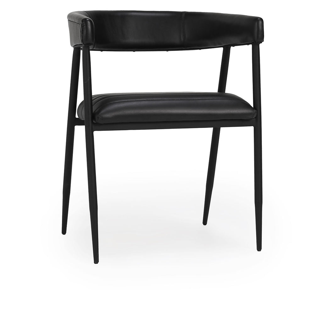 Preston Leather Dining Chair- Black - Chapin Furniture