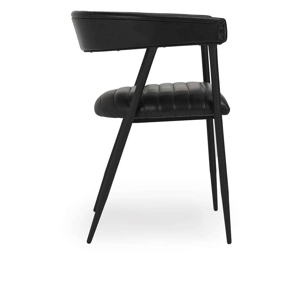 Preston Leather Dining Chair- Black - Chapin Furniture