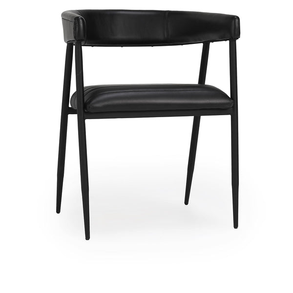 Preston Leather Dining Chair- Black - Chapin Furniture