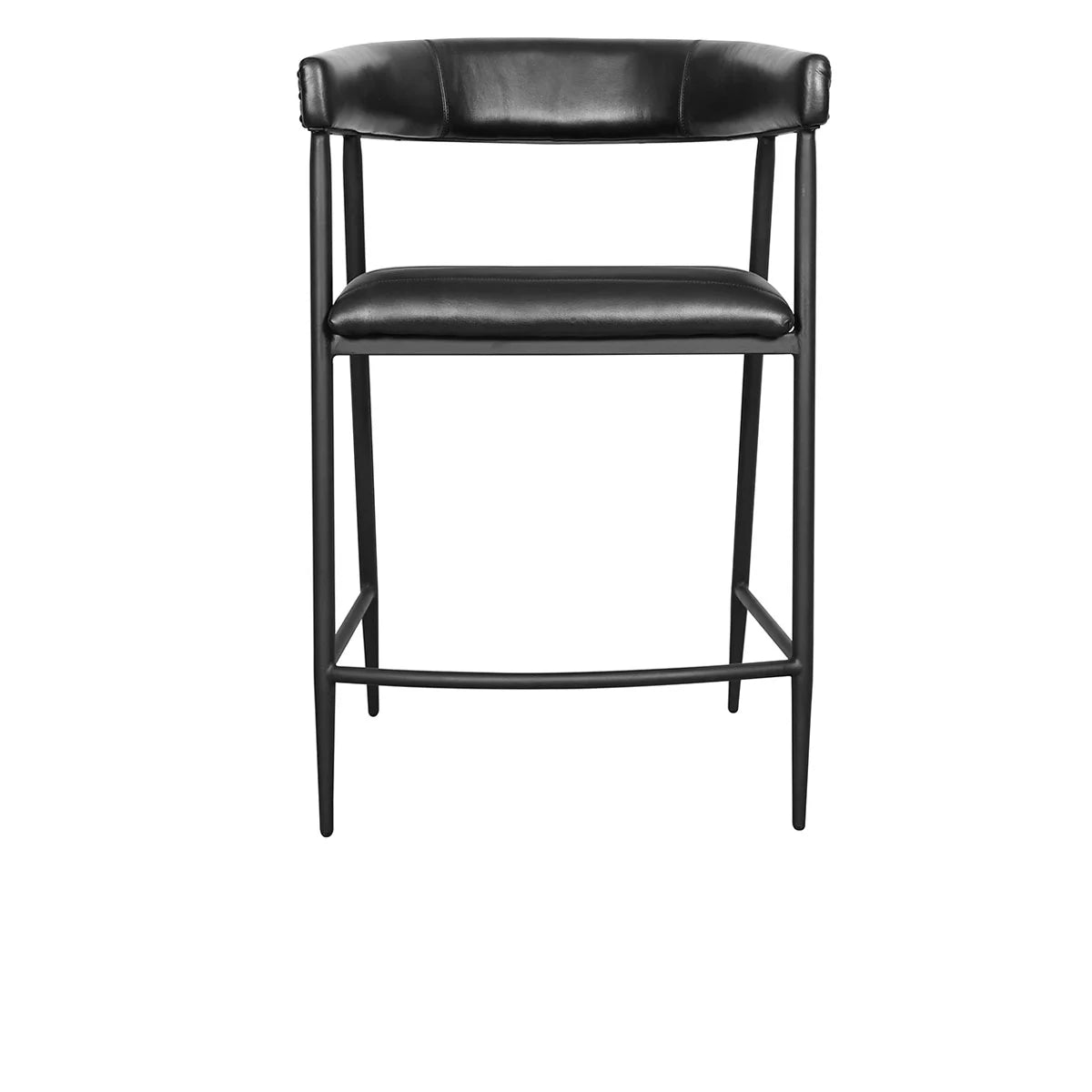 Preston Leather Counter Stool- Black - Chapin Furniture