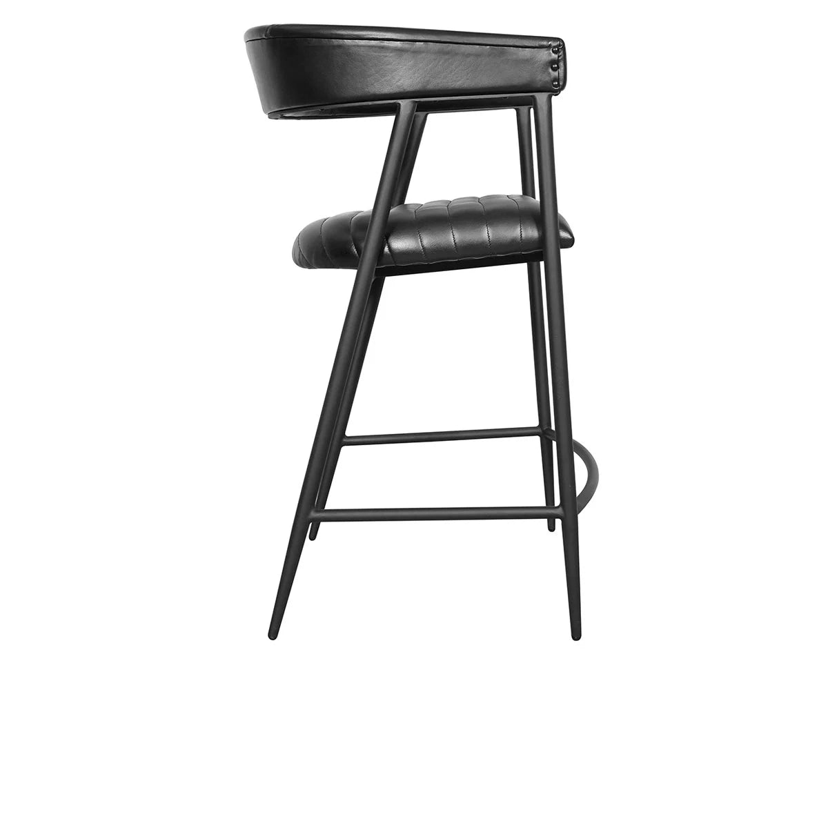 Preston Leather Counter Stool- Black - Chapin Furniture