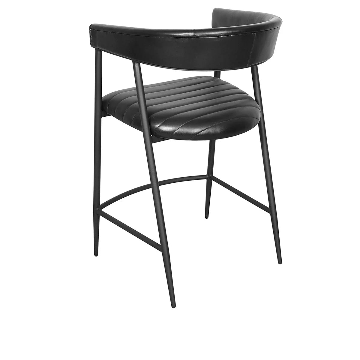 Preston Leather Counter Stool- Black - Chapin Furniture