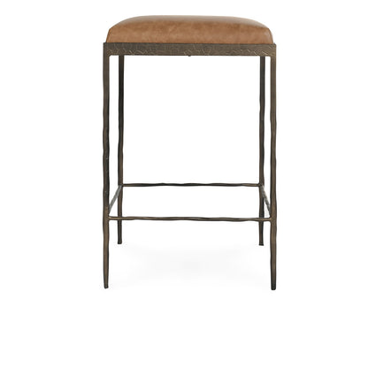 Bose 26" Leather Counter Stool- Chestnut Brown - Chapin Furniture