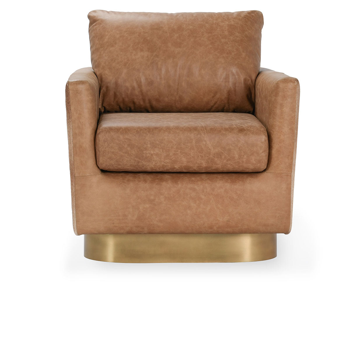 Lathe Leather/Hide Accent Chair Chestnut Brown/Blonde - Chapin Furniture