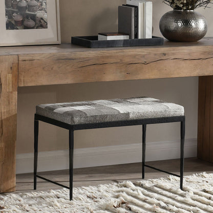 Achen Hide 28" Bench- Gray - Chapin Furniture