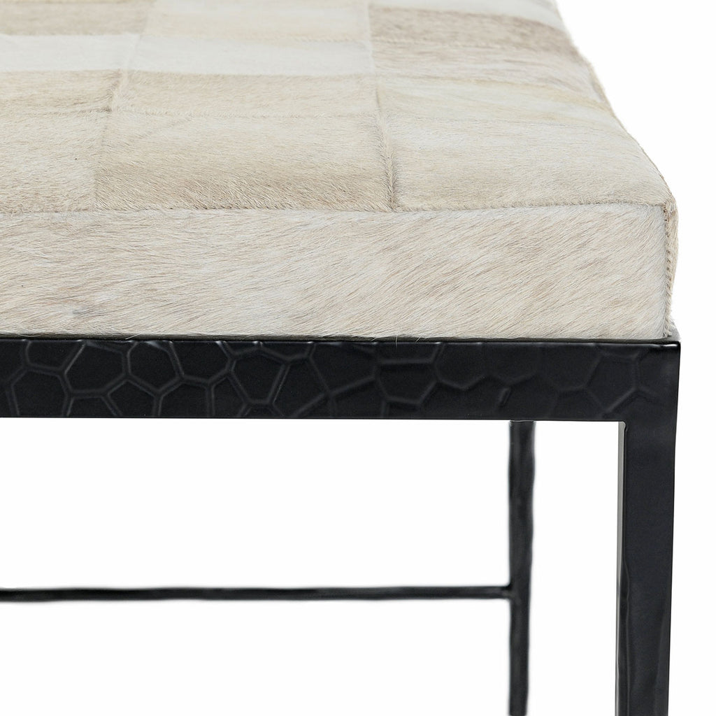 Achen Hide 28" Bench- Ivory - Chapin Furniture
