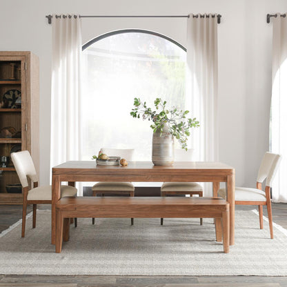 Arno Acacia Wood 64" Dining Bench- Natural - Chapin Furniture