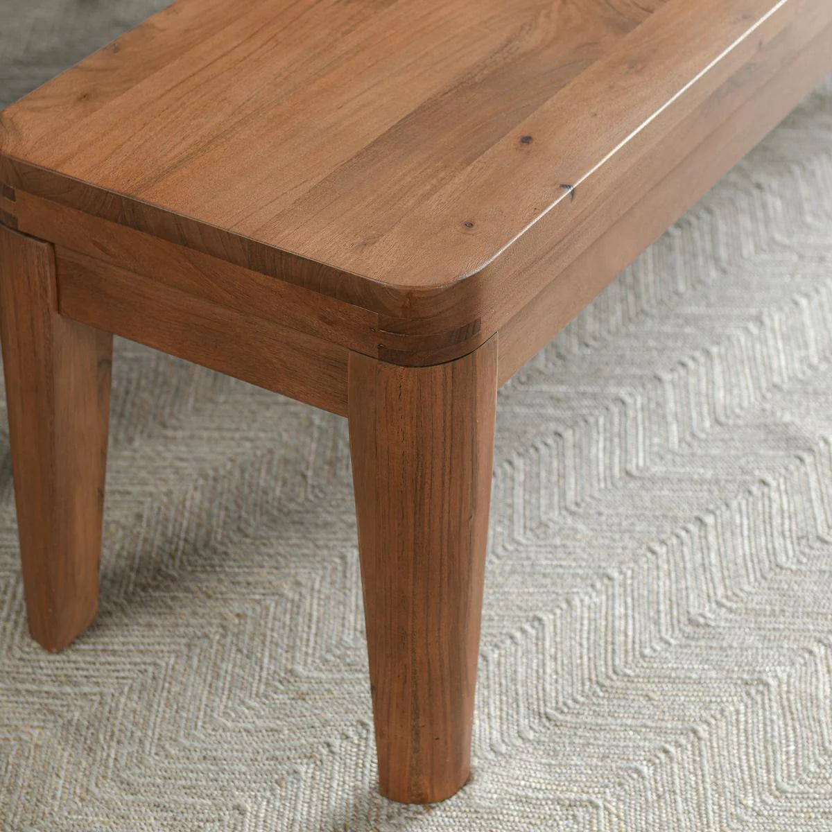 Arno Acacia Wood 64" Dining Bench- Natural - Chapin Furniture