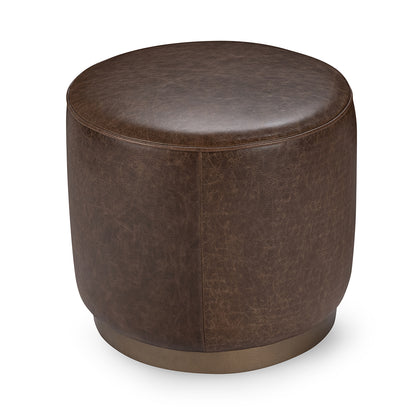 Clair Leather Round End Table - Chapin Furniture