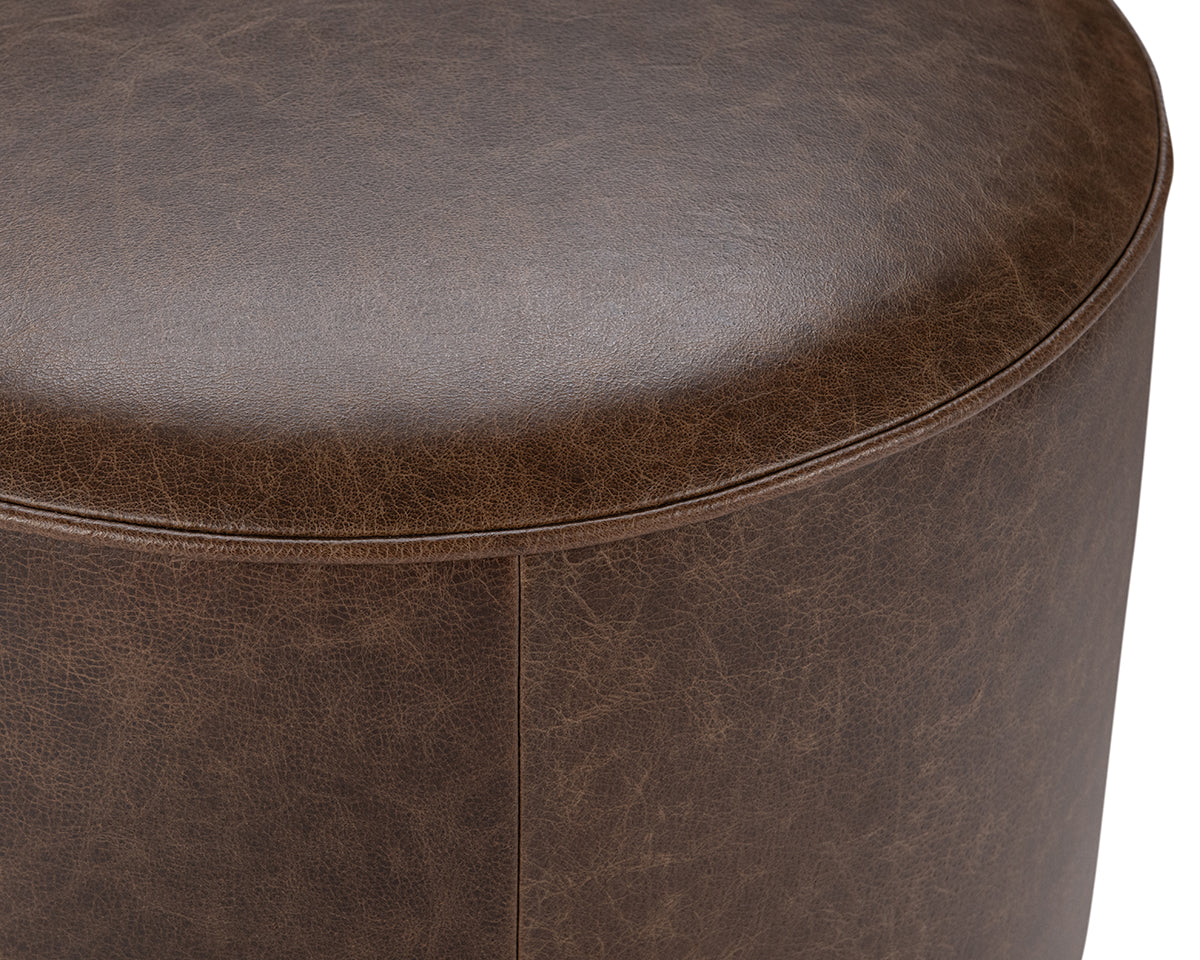 Clair Leather Round End Table - Chapin Furniture