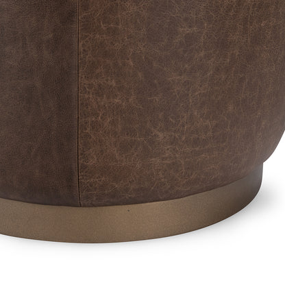 Clair Leather Round End Table - Chapin Furniture