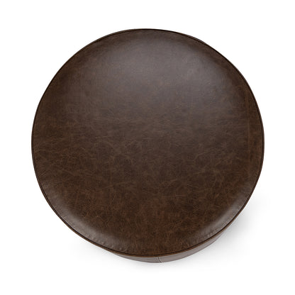Clair Leather Round End Table - Chapin Furniture