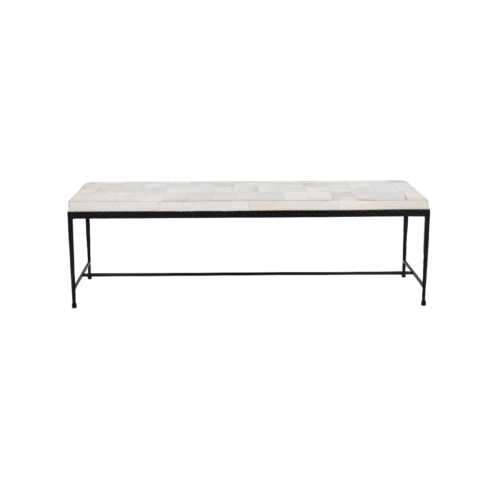Achen Hide 60" Bench- Ivory - Chapin Furniture