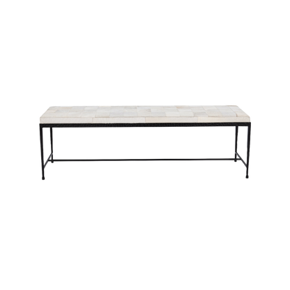 Achen Hide 60" Bench- Ivory - Chapin Furniture
