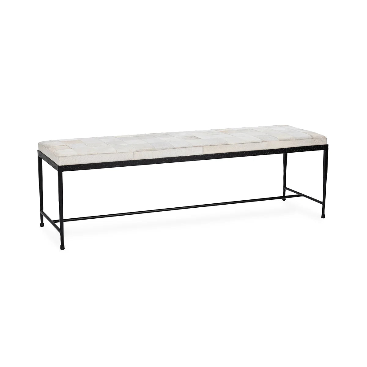 Achen Hide 60" Bench- Ivory - Chapin Furniture