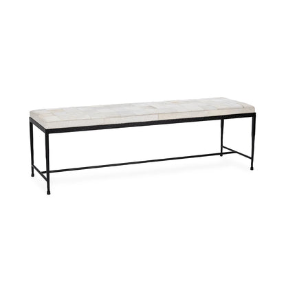 Achen Hide 60" Bench- Ivory - Chapin Furniture