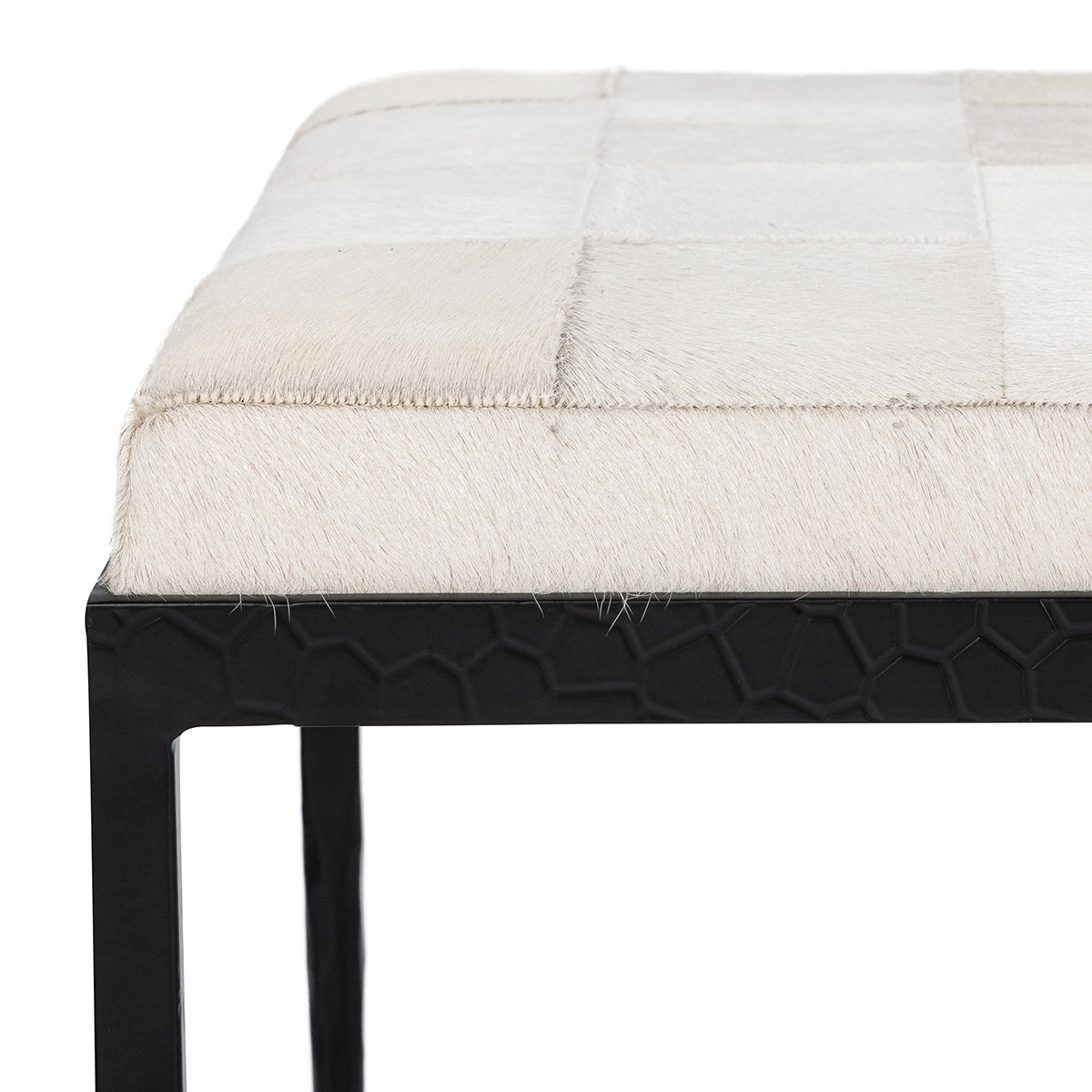 Achen Hide 60" Bench- Ivory - Chapin Furniture