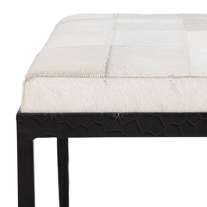 Achen Hide 60" Bench- Ivory - Chapin Furniture