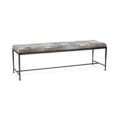 Achen Hide 60" Bench- Gray - Chapin Furniture