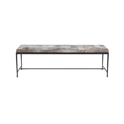 Achen Hide 60" Bench- Gray - Chapin Furniture