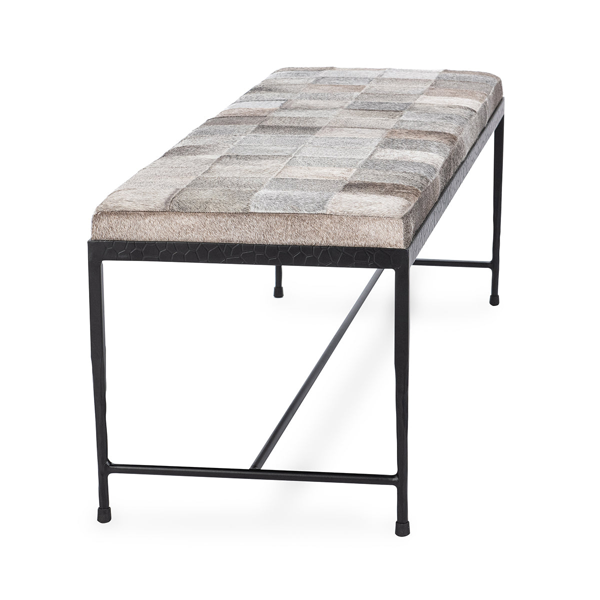 Achen Hide 60" Bench- Gray - Chapin Furniture