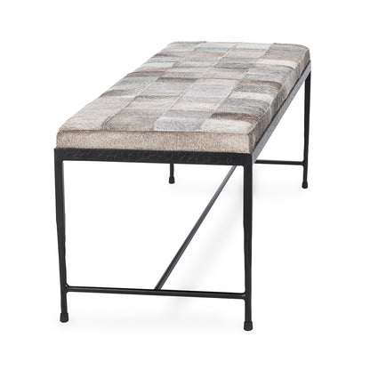 Achen Hide 60" Bench- Gray - Chapin Furniture