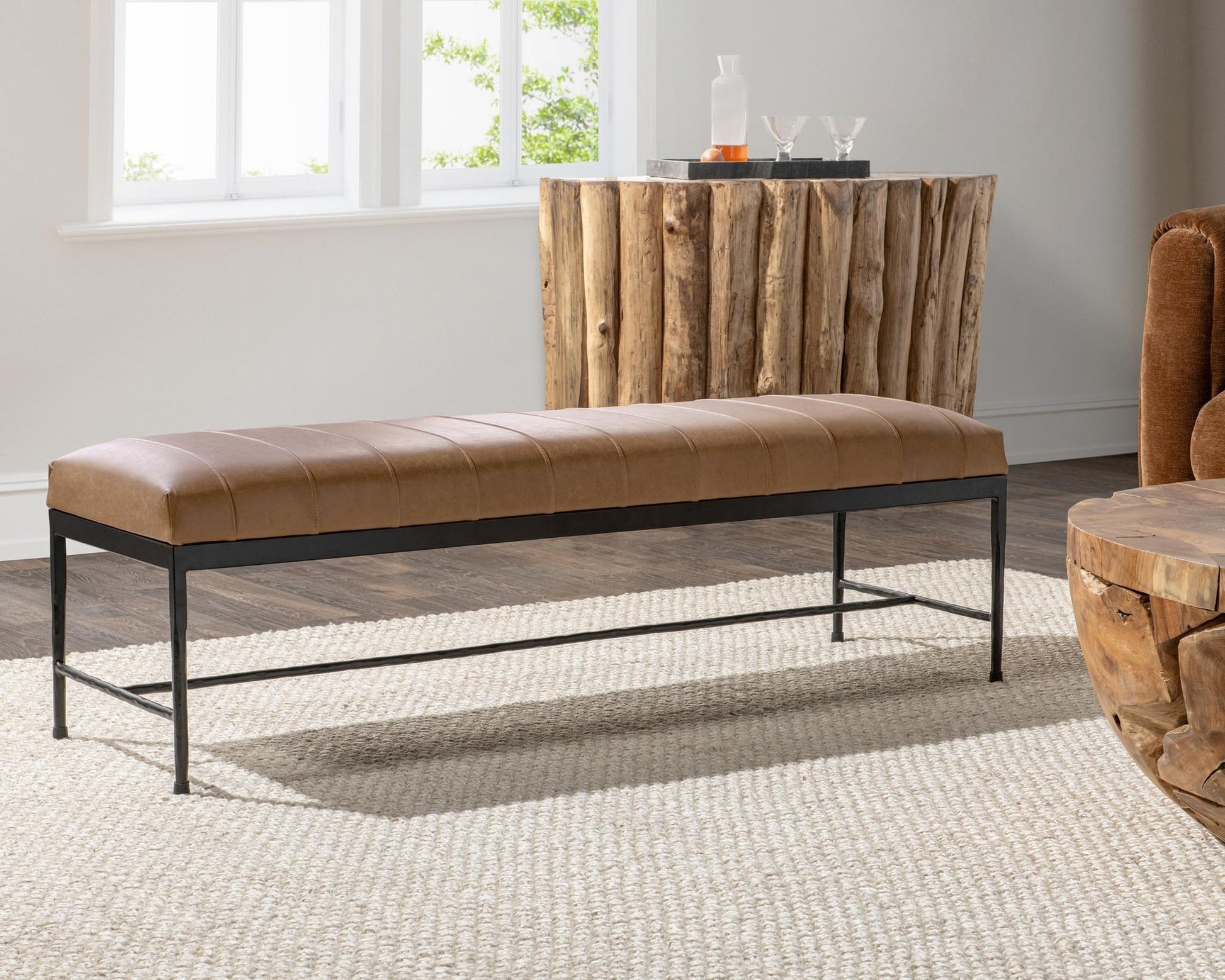 Madeleine Leather Bench - Chapin Furniture