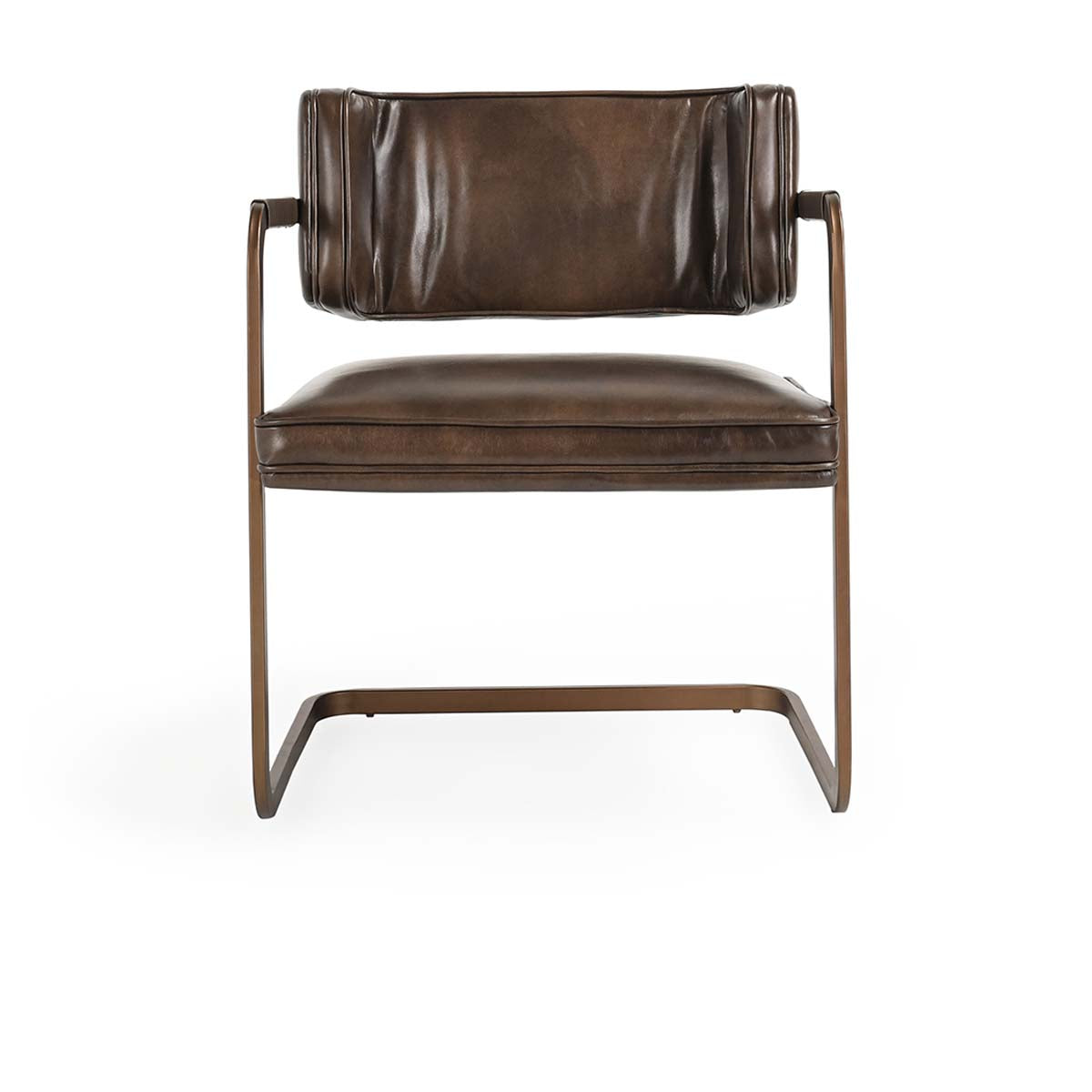Fonda Leather Dining Arm Chair- Truffle Brown - Chapin Furniture