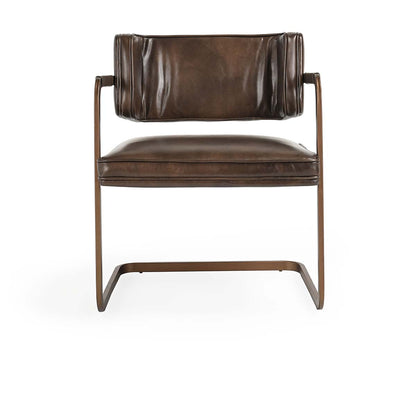 Fonda Leather Dining Arm Chair- Truffle Brown - Chapin Furniture