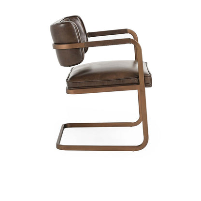 Fonda Leather Dining Arm Chair- Truffle Brown - Chapin Furniture