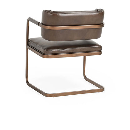 Fonda Leather Dining Arm Chair- Truffle Brown - Chapin Furniture