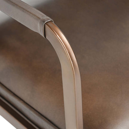 Fonda Leather Dining Arm Chair- Truffle Brown - Chapin Furniture