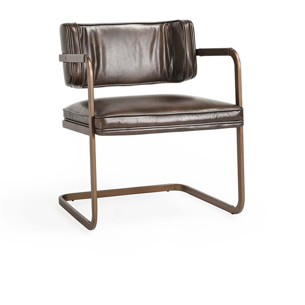 Fonda Leather Dining Arm Chair- Truffle Brown - Chapin Furniture