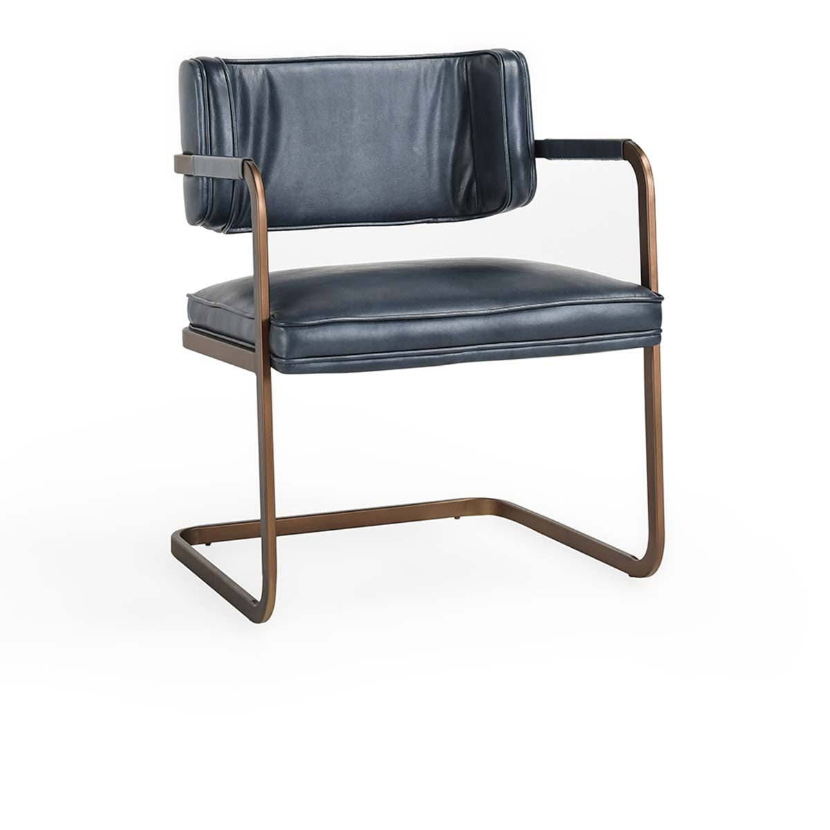 Fonda Leather Dining Arm Chair- Blue - Chapin Furniture