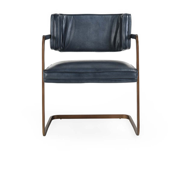 Fonda Leather Dining Arm Chair- Blue - Chapin Furniture