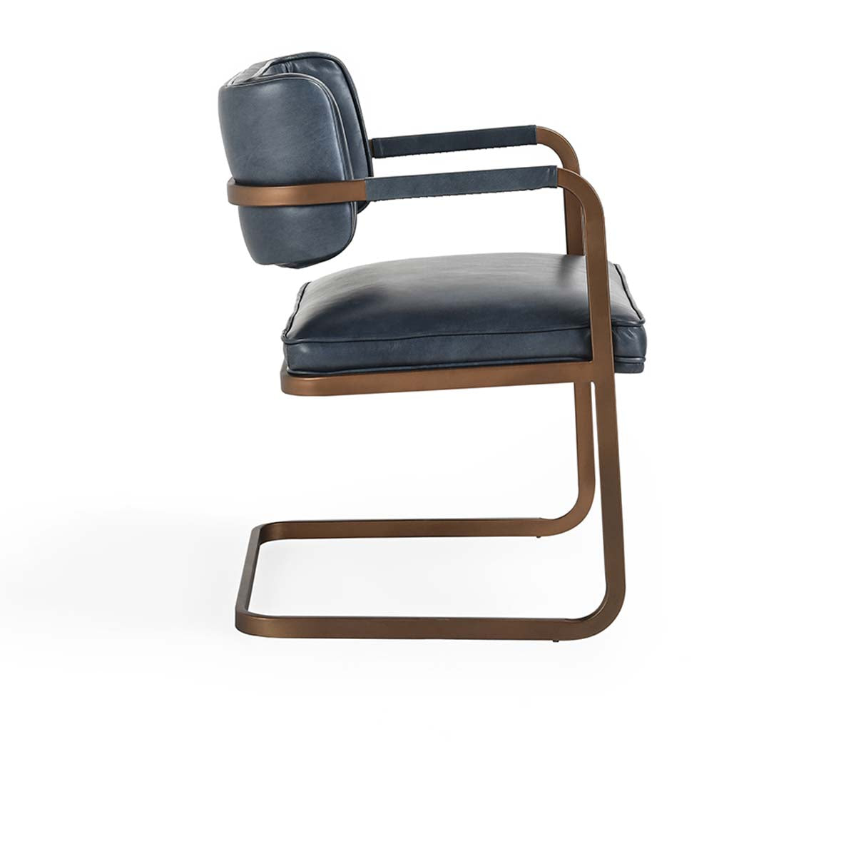 Fonda Leather Dining Arm Chair- Blue - Chapin Furniture