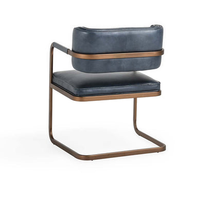 Fonda Leather Dining Arm Chair- Blue - Chapin Furniture