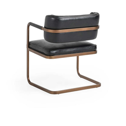 Fonda Leather Dining Arm Chair- Black - Chapin Furniture