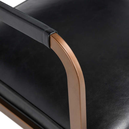 Fonda Leather Dining Arm Chair- Black - Chapin Furniture