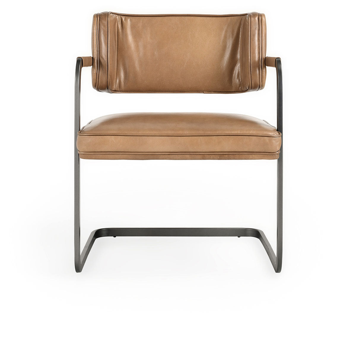 Fonda Leather Dining Arm Chair- Tan - Chapin Furniture