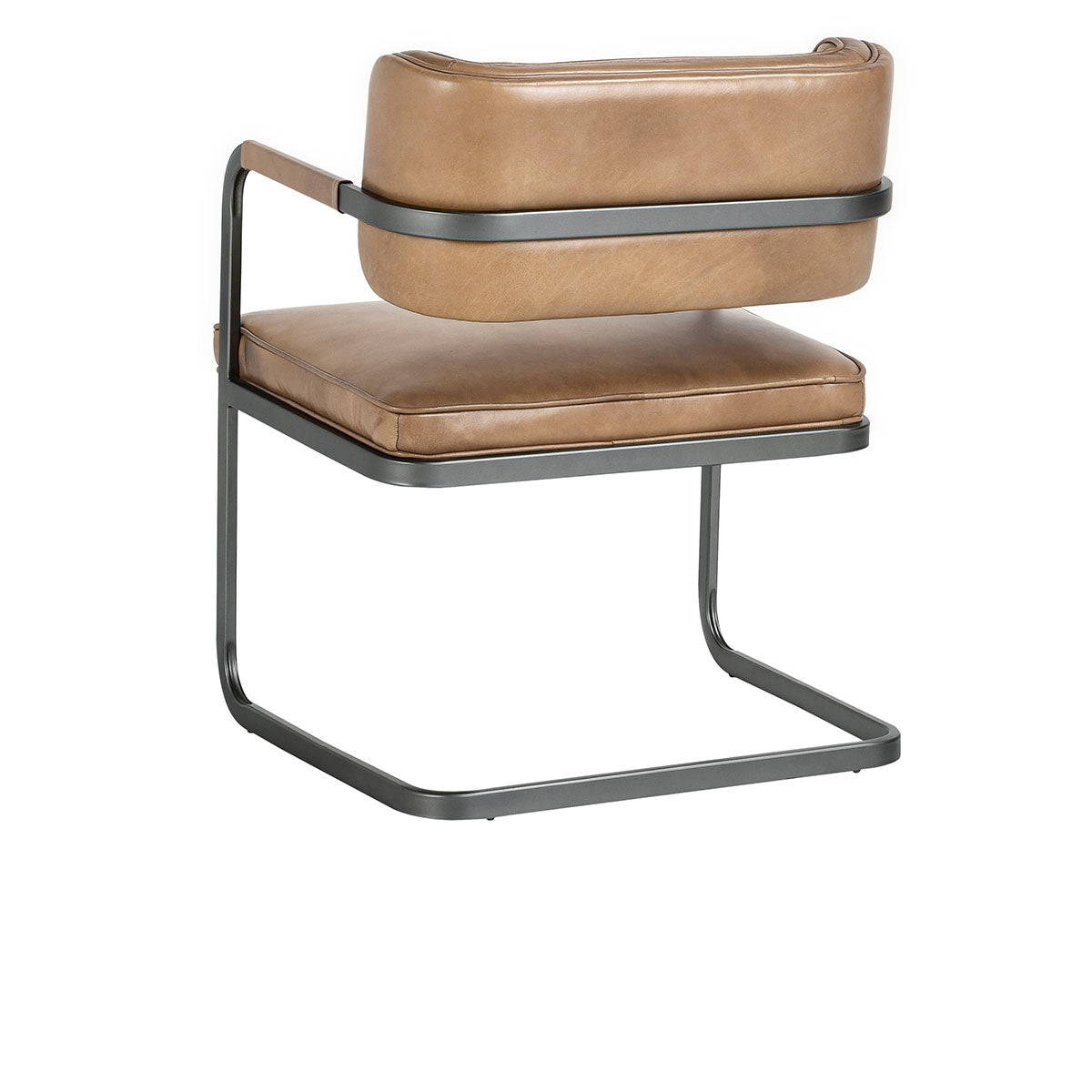 Fonda Leather Dining Arm Chair- Tan - Chapin Furniture