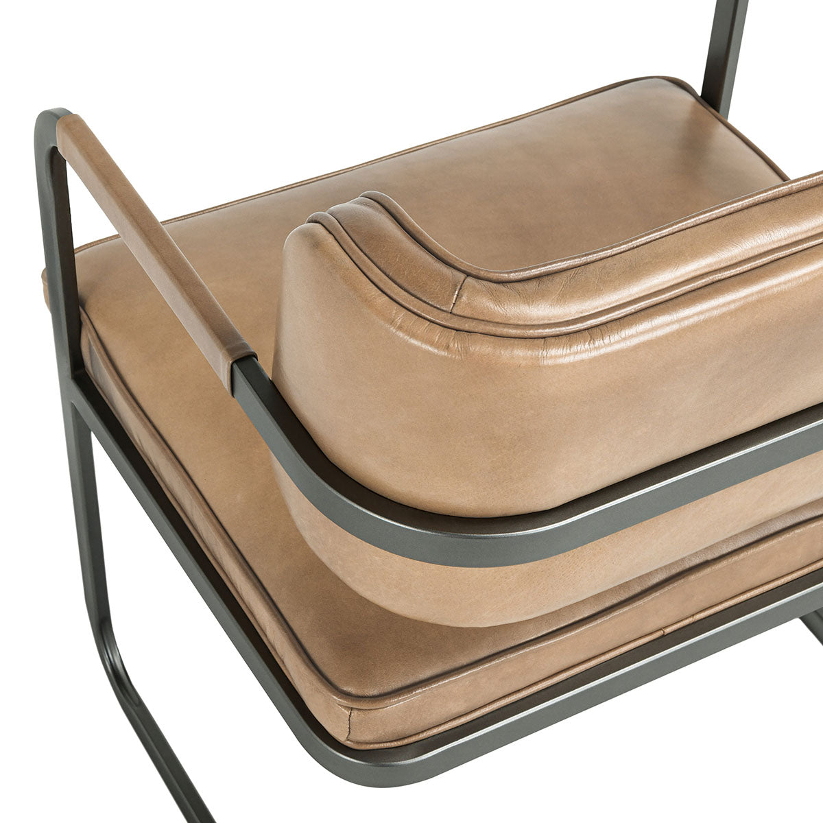 Fonda Leather Dining Arm Chair- Tan - Chapin Furniture