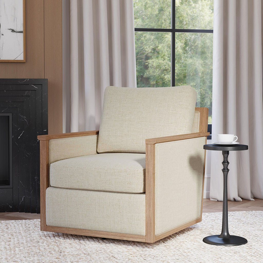 Norman Swivel Accent Chair-Natural - Chapin Furniture