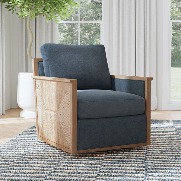 Norman Swivel Accent Chair- Blue - Chapin Furniture