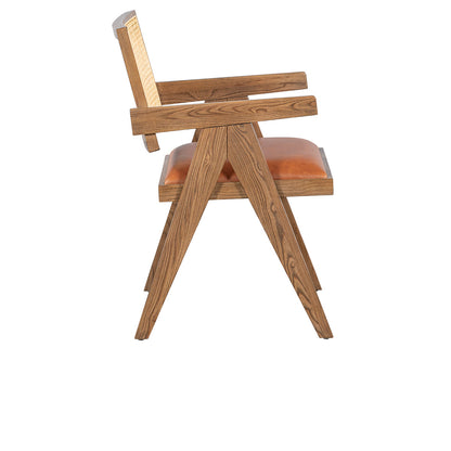 Douglas Leather Seat Dining Arm Chair - Chapin Furniture