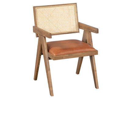 Douglas Leather Seat Dining Arm Chair - Chapin Furniture