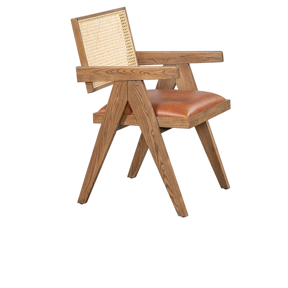 Douglas Leather Seat Dining Arm Chair - Chapin Furniture
