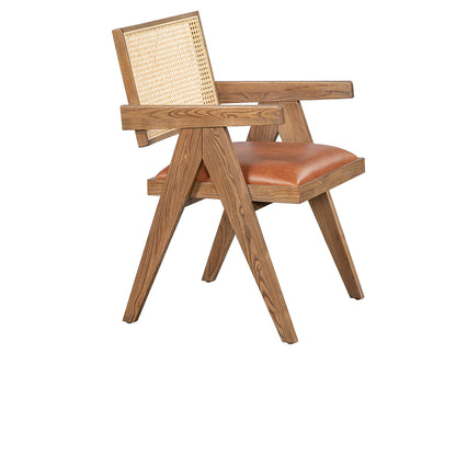 Douglas Leather Seat Dining Arm Chair - Chapin Furniture