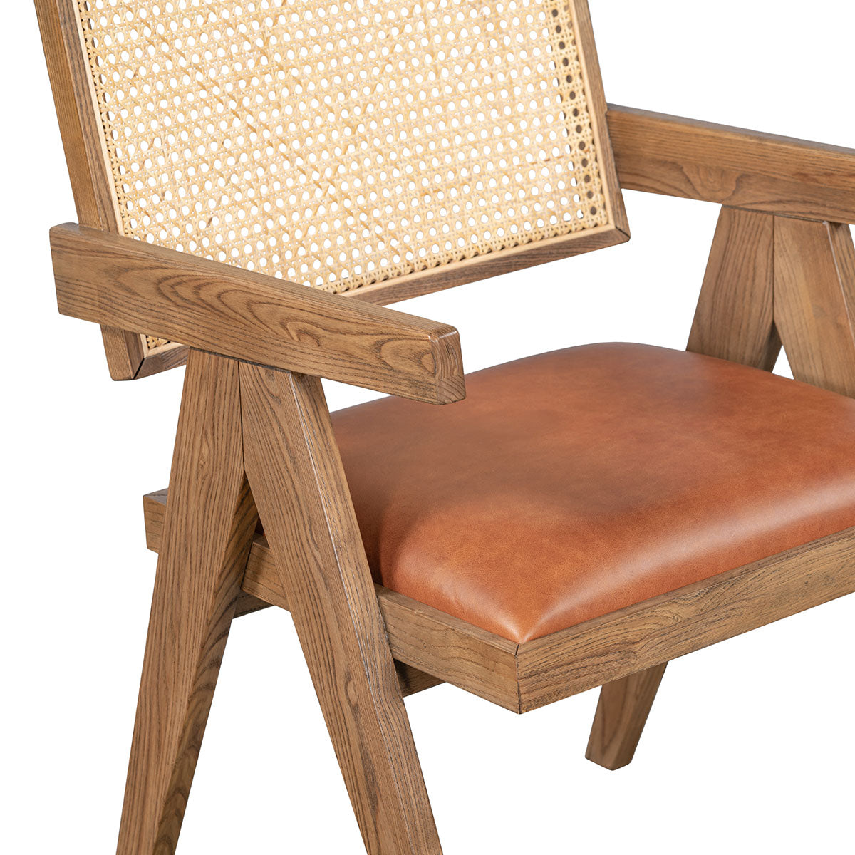 Douglas Leather Seat Dining Arm Chair - Thumbnail 2